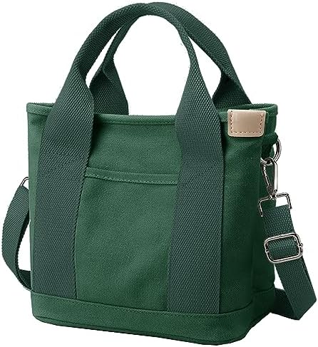 Amazon.com: Tuobo Small Tote Bag with Zipper, Canvas Multi-Pocket