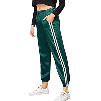 TEELONG Hosen Damen Stripe Haren Motion Sports Gym Laufen Athletic Long Pants Jogginghose Trainingshose Trainingsanzüge Overa