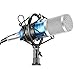 Neewer NW-800 Pro Studio Broadcasting Recording Condenser Mic Kit with NW-35 Adjustable Mic Suspension Scissor Arm Stand with Black Shock Mount and Table Mounting Clamp, Pop Filter(Blue)