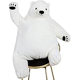 Yeqivo Giant Djungelskog Bear, Huge White Stuffed Bear Plush Toy Gifts for Kids & Girlfriend (White, 23.6inch/60cm)