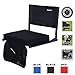 Sheenive Stadium Seat - Wide Padded Cushion Bleacher Stadium Chairs Seats for Outdoor Bench Bleachers with Leaning Back Support and Shoulder Strap, Perfect for NFL & Baseball etc Games,Black