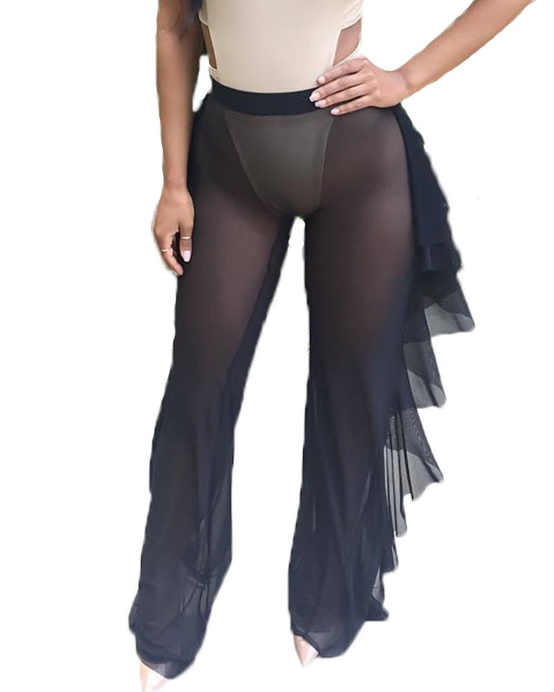 Nituyy Women Sexy Perspective Ruffle 