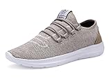 XUNMU Men's Walking Shoes Mesh Casual Athletic Shoes Running Shoes Lightweight Breathable Fashion Sneakers Khakigray 46