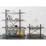 O&K Furniture 2-Tier Bookcase, Vintage Industrial Style Bookshelves, Vintage Green