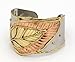 Steel with Brass and Copper Leaves Cuff Bracelet
