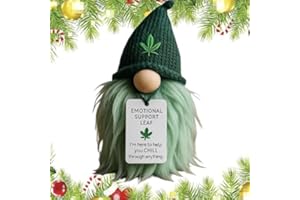 Emotional Support Weed Gnome,Your Little Cannabis Companion, Funny Cannabis Leaf Beanie Mini Gnome Figurinewith Inspirational