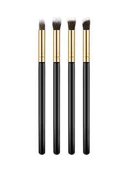 Rsentera 4pcs/Set Professional Eye Brushes Set Eyeshadow Foundation Mascara Blending Pencil Brushes Makeup Tools Cosmetic Black Brush