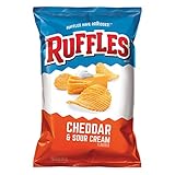 Ruffles Potato Chips, Cheddar and Sour Cream, 8.5 Oz