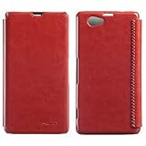 KLD Enland Series Ultra Slim Hard Leather Folio Flip Cover Case for Sony D5503,xperia Z1 Compact, M51w,xperia Z1 Mini (Sony Xperia Z1 mini, Blown)