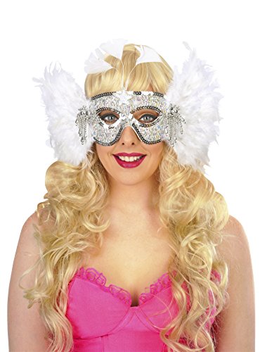Magik Costumes Women's Winter Snow Feather Mask