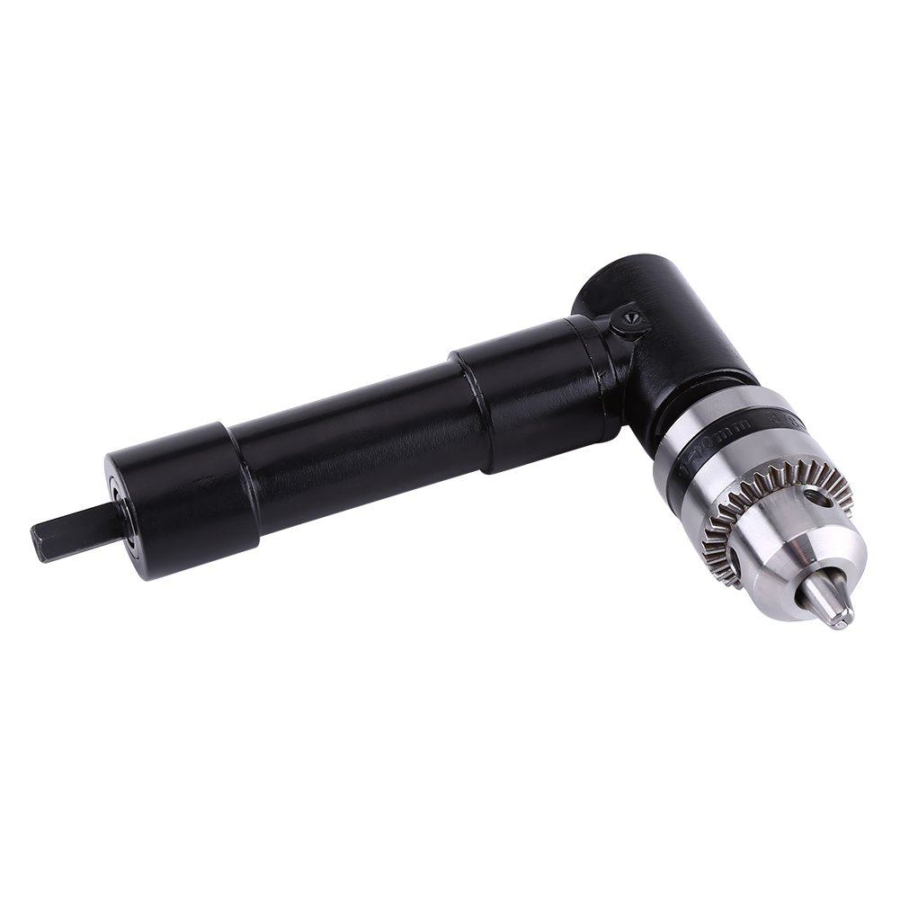 Angle Drill Adapter,90° Right Angle Driver drill attachment,Professional Heavy Duty Metal Hex Shank Extension Drilling Tool,with Chuck Key,for drills and screwdrivers