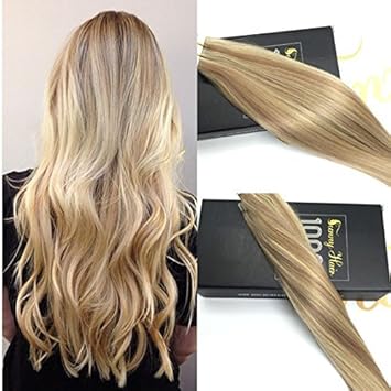 Sunny 20 Inches Tape Hair Extensions Two Tone Color Dark Ash