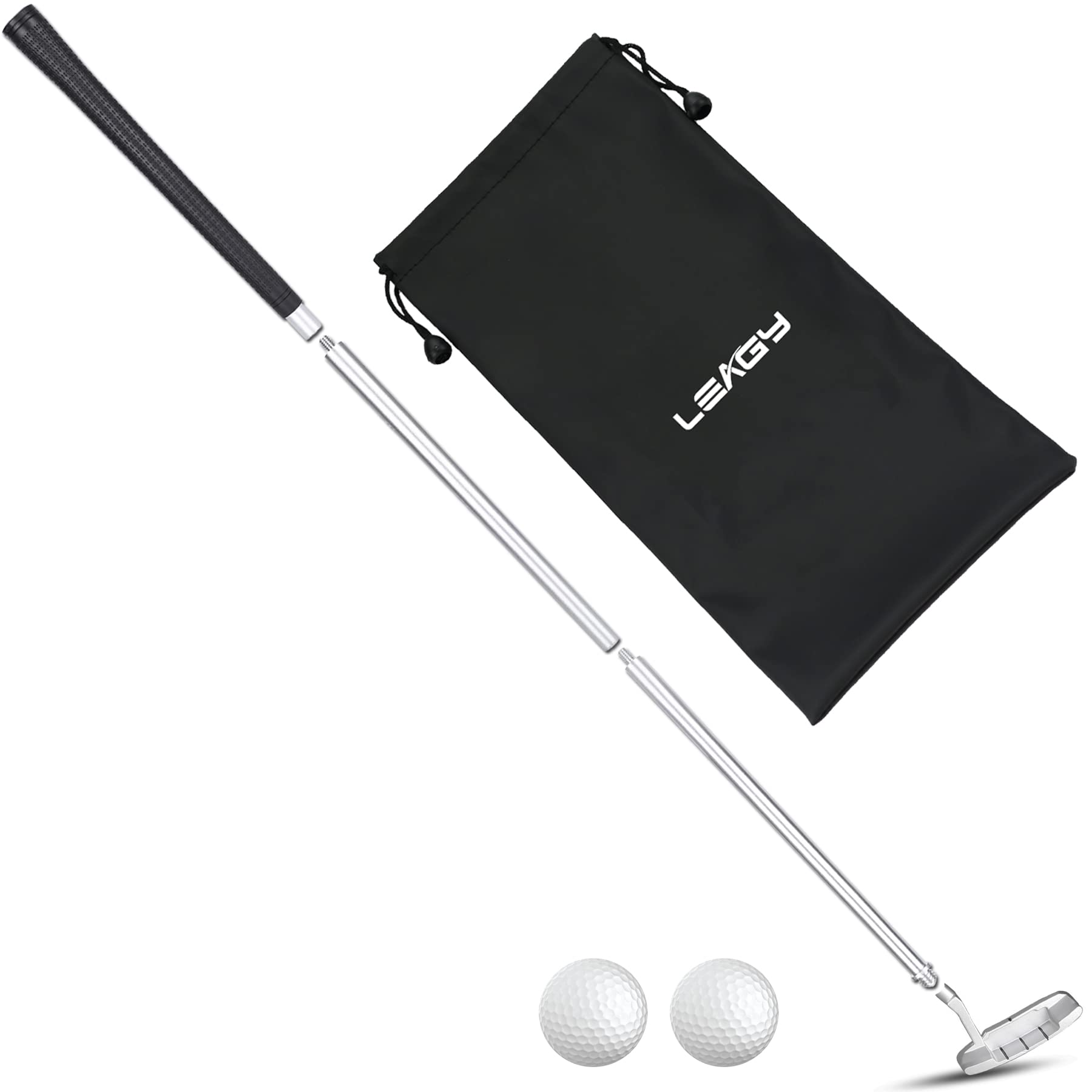 LEAGY Golf Putters for Men and Women Portable Two-Way Golf Putter with Two Golf Balls for Right and Left Handed Golfers Golf Clubs Set with Storage Bag Suitable for Juniors and Adults (Right)