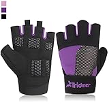 Trideer Weight Lifting Gloves, Breathable & Non-Slip, Workout Gloves, Exercise Gloves, Padded Gym Gloves for Climbing, Boating, Dumbbells, Cross Training