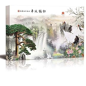 Classical Red Crowned Crane Painting for Bedroom Living Room