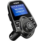 Bluetooth FM Transmitter for Car, Bluetooth Car Adapter Kit, 1.44 inch Display, Supports SD TF Cards, with AUX Input, All Smartphones iPods, FM Transmitter Bluetooth