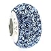 Queenberry Sterling Silver Simulated March Birthstone Round Blue Crystal European Style Bead Charm