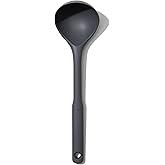 OXO Good Grips Silicone Everyday Ladle - Peppercorn | Heat Resistant Silicone, Non-Stick Safe, Flexible to Scrape Sides of Cookware, Ideal for Sauces &amp; Stews, Dishwasher Safe