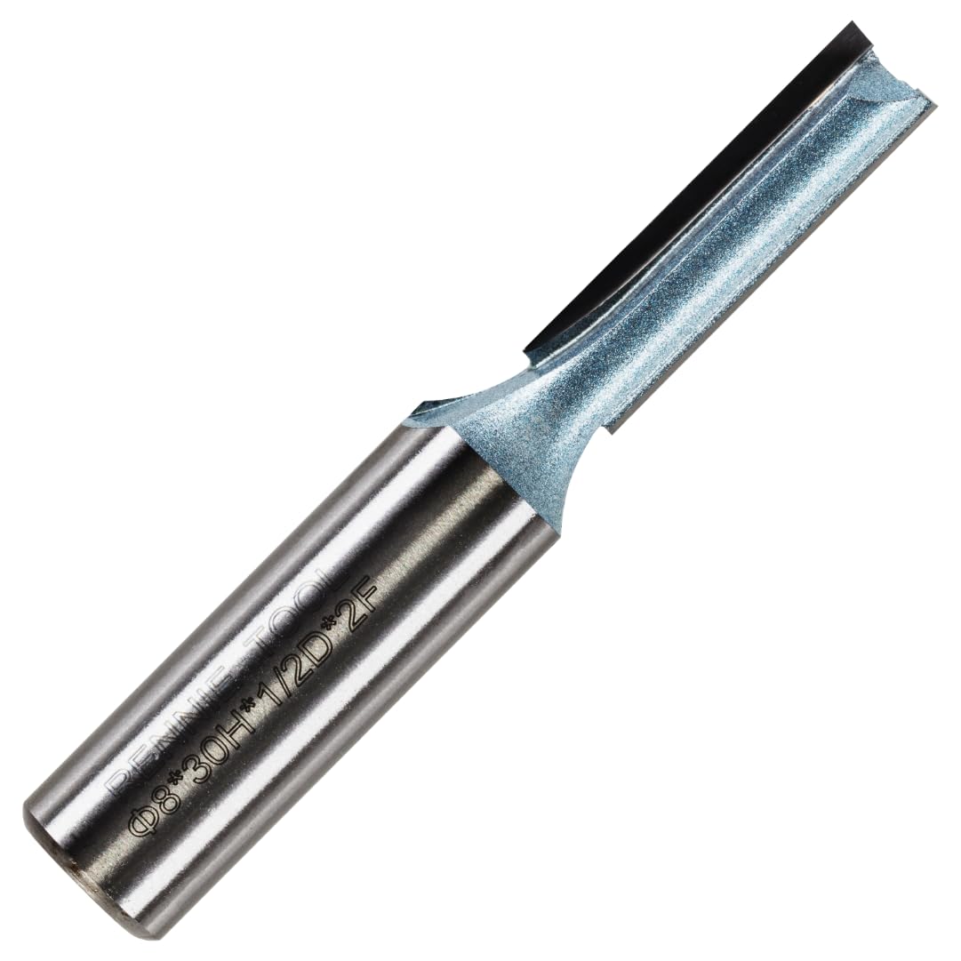 Rennie Tools - 8mm Cutting Diameter x 30mm Flute x 1/2" Shank TCT Tipped 2 Flute Straight Router Cutter Bit. Compatible With Makita Trend Festool Hikoki Dewalt Router Etc. 8mm Router Bit