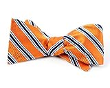 100% Woven Silk Tangerine Bella Striped Self-Tie Bow Tie