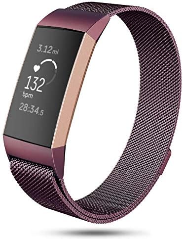 DEKER Milanese Bands Compatible for Fitbit Charge 3 and Charge 3 SE Advanced Fitness Tracker, Stainless Steel Metal Replacement Accessories Strap Wristbands Women Men Small Large