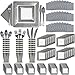 Fancy Disposable Silver Dinnerware Set - 24 Guest - 2 Size Square Plates, Cups, Napkins, Spoons, Forks, Knives - Made of Heavyweight Paper - Posh Dinnerware w/Elegant Design Perfect for Upscale Party