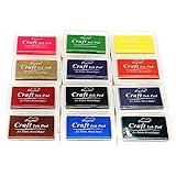 Miraclekoo Craft Ink Pad Stamps Partner Set of 12 DIY Assorted Color