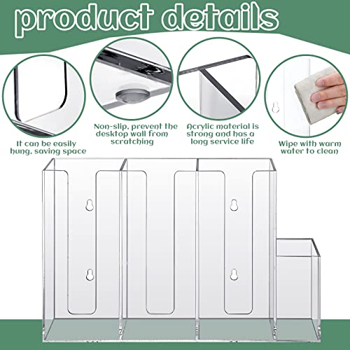 Cunhill 4 Compartment Acrylic Coffee Cup Organizer Holder, Clear Plastic Cup and Lid Storage, Countertop, Modern Style, Transparent, 38 x 10.5 x 24 cm, Ideal for Kitchen, Restaurants, Lounges