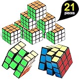 Party Puzzle Toy, 21 Pack Mini Cubes, Magic Cube Eco-Friendly Material with Vivid Colors, Party Favor School Supplies Party Puzzle Game for Boys Girls Kids Adults