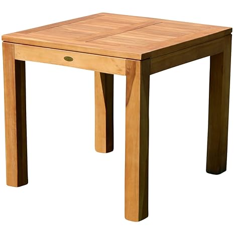 ASS Wuchtiger echt Teak Bigfuss Design Gartentisch 80x80 Holztisch Teaktisch Garten Tisch Holz JAV-Bigfuss von AS-S