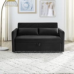 55-inch Loveseat Pull Out Sofabed ,Modern 3 in 1