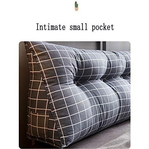 YZJJ Upholstered Headboard Back, Triangular Wedge Cushion, Bed Backrest Pillow, Support for Sitting Up in Bed Bed Back Support for Reading Relaxing (Chair Cushion, Sofa, Bed - Thumbnail 4