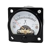 uxcell AC 0-300V Fine Tuning Dial Panel Analog Voltage Meter Voltmeter Black Class 2.5