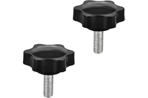 MroMax 2PCS M8x20mm Star Handle Knob Thread Replacement Tightening Screw Quick Disassembly Replacement Parts Clamping Handle Grip Screw Knob Black