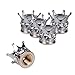 MINI-FACTORY Bling Crown Chrome Tire Valve Stem Caps Rhinestone Tire Caps for Car and Motorcycle (Clear)