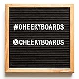 Felt Letter Board - Vintage Corporate Peg Message Board - 10 by 10 inch Oak Wood Frame, 290 White Changeable Letters, Numbers and Punctuation - Desk Stand, Mounting Hook, and Free Letter Bag