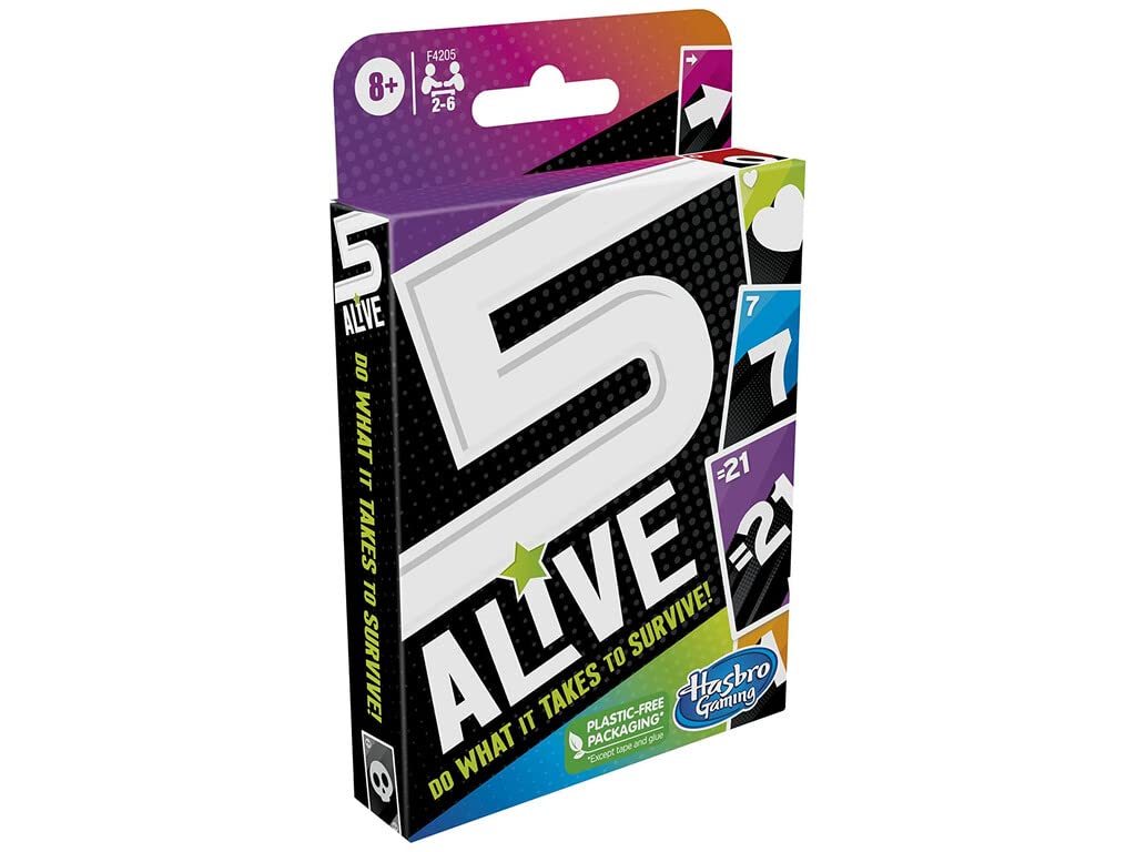 Hasbro Gaming - 5 Alive - Card Game for Kids - Fun Game for The Whole Family - Card Game for 2 to 6 Players - Age: 8+