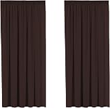 H.Versailtex Blackout Curtains 46x72 Set of 2 Pencil Pleat Brown Thermal view 9