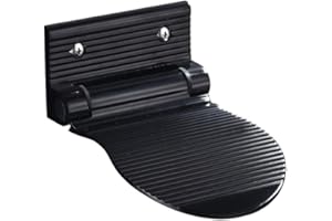 KAIISSA Aluminum Non-Slip Shower Pedal, Heavy Duty Foldable Foot Rest Step, Safe Grip with Fixing Screws, Black Finish