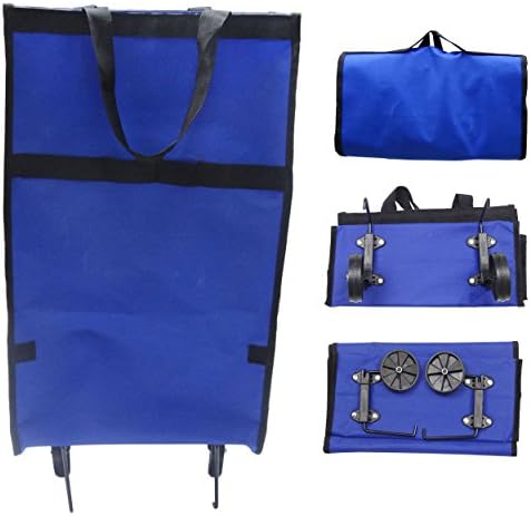 Hanperal Portable Foldable Rolling Wheeled Cart Trolley Shopping Bag for Shopping Traval