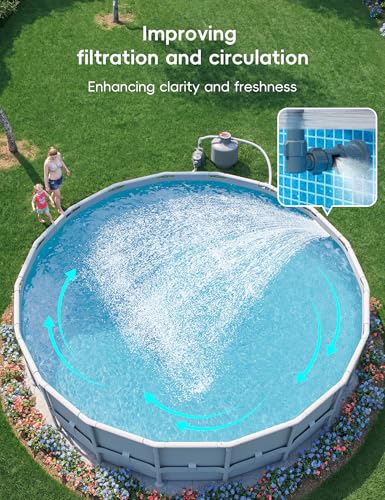 POOLHACKER Original Pool Sprinkler Fountains for Above and In-ground Pools, Adjustable Whale Tail Waterfall Wide Width for Relaxation & Cooling, 10-20 Degrees, Gray