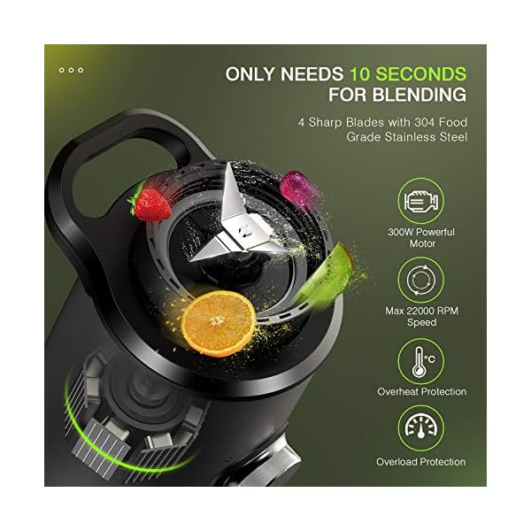 HadinEEon-Blender-Smoothie-Makers-Stainless-Steel-350W-3-Mode-Smoothie-Blender-Mixer-Personal-Blender-w-2-of-600ml-BPA-free-Tritan-Bottles-Silver HadinEEon Blender Smoothie Makers, Stainless Steel 350W 3-Mode Smoothie Blender Mixer Personal Blender w/ 2 of 600ml BPA-free Tritan Bottles, Silver