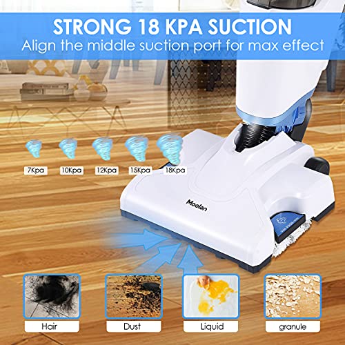 Moolan Steam Mop and Vacuum All in One 18Kpa WetDry Steam and Vacuum Cleaner Combo with HEPA