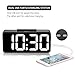 DreamSky Auto Time Set Alarm Clock with USB Port for Charging, Snooze, Dimmer, Extra Large Impaired Vision Digital Red LED Bedside Desk Clock, Auto DST.