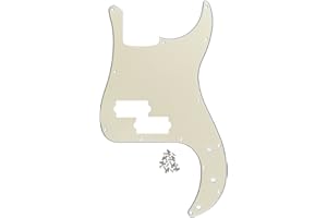 FLEOR 3Ply Cream P Bass Pickguard Guitar Scratch Plate Pick Guard for 4 String American/Mexican Standard Precision Bass Style