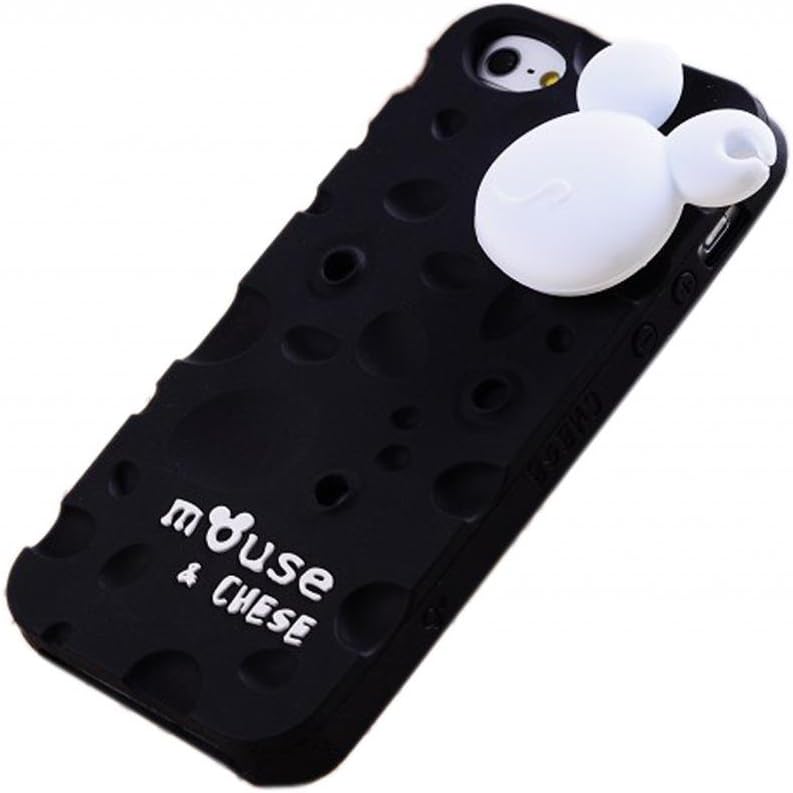 Scented Cheese Cover soft Silicone Black Case Shell For Apple IPhone 4 4G 4S