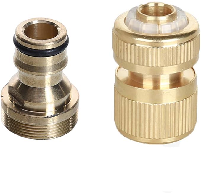 kungfu Mall 2 Conectores de latón para Manguera, Adaptador de Grifo