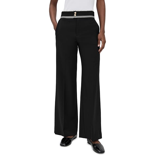 CIDER Belted Pleated Wide Leg Trousers: Black, XXS at Amazon Men's