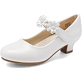 DREAM PAIRS Girls Mary Jane Dress Shoes Pumps Low Heels Flower Party Wedding Princess