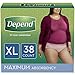Depend FIT-FLEX Incontinence Underwear for Women, Disposable, Maximum Absorbency, XL, Blush, 38 Count